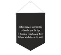 Yelolyio Striscione da parete in tela con citazione ispiratrice e scritta in lingua inglese "But As Many As Many As Received Him", decorazione per casa e ufficio, 30,5 x 40,6 cm, regalo per