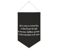 Yelolyio Striscione da parete in tela con citazione ispiratrice e scritta in lingua inglese "But As Many As Many As Received Him", decorazione per casa e ufficio, 25,4 x 38,1 cm, idea regalo per