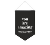 Yelolyio Striscione da parete in tela con citazione ispiratrice You Are Amazing, Remember That Wall Art Hanging Banner Home Office Decor 25,4 x 38,1 cm tela banner regalo inaugurazione della casa
