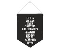 Yelolyio Striscione in tela con caleidoscopio "Life Is Like An Ever-shifting Caleidoscopio", 25,4 x 30,5 cm, bandiera motivazionale da appendere alla parete, decorazione da parete per camera da letto