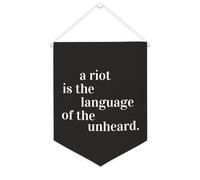 Yelolyio Striscione in tela con scritta "A Riot Is The Language of The Unheard", 30,5 x 40,6 cm, motivazionale, da appendere alla parete, decorazione da parete per camera da letto, cameretta dei