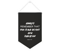 Yelolyio Striscione in tela con scritta "Always Remember That God Is Our Refuge And Salvation", 25,4 x 38,1 cm, motivazionale, da appendere alla parete, decorazione da parete per camera da letto