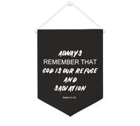 Yelolyio Striscione in tela con scritta "Always Remember That God Is Our Refuge And Salvation", 30,5 x 40,6 cm, motivazionale, da appendere alla parete, decorazione da parete per camera da letto