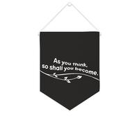 Yelolyio Striscione in tela con scritta "As You Think, So Shall You Become", da appendere alla parete, decorazione per la casa, per soggiorno, camera da letto, ufficio, regali per le vacanze, 25,4 x