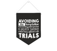 Yelolyio Striscione in tela con scritta "Avoiding The Temptation to Sin And Being Patient On That 25,4 x 30,5 cm, motivazionale, da appendere alla parete, decorazione da parete per camera da letto