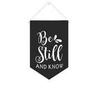 Yelolyio Striscione in tela con scritta "Be Still And Know", da appendere alla parete, decorazione per la casa, per soggiorno, camera da letto, ufficio, regali per le vacanze, 25,4 x 38,1 cm