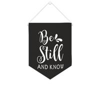 Yelolyio Striscione in tela con scritta "Be Still And Know", da appendere alla parete, decorazione per la casa, per soggiorno, camera da letto, ufficio, regali per le vacanze, 25,4 x 30,5 cm