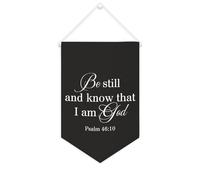 Yelolyio Striscione in tela con scritta "Be Still And Know That I Am God", 25,4 x 38,1 cm, motivazionale, da appendere alla parete, decorazione da parete per camera da letto, cameretta dei bambini