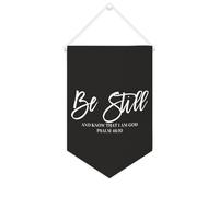 Yelolyio Striscione in tela con scritta "Be Still And Know That I Am God", 25,4 x 38,1 cm, motivazionale, da appendere alla parete, decorazione da parete per camera da letto, cameretta dei bambini