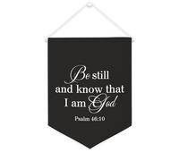 Yelolyio Striscione in tela con scritta "Be Still And Know That I Am God", 30,5 x 40,6 cm, motivazionale, da appendere alla parete, decorazione da parete per camera da letto, cameretta dei bambini