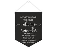 Yelolyio Striscione in tela con scritta "BEFORE YOU LEAVE", 30,5 x 40,6 cm, motivazionale, da appendere alla parete, decorazione da parete per camera da letto, cameretta dei bambini, decorazione per