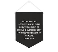 Yelolyio Striscione in tela con scritta "But As Many As Received Him", da appendere alla parete, decorazione per la casa, per soggiorno, camera da letto, ufficio, regali per vacanze, 30,5 x 40,6 cm