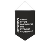 Yelolyio Striscione in tela con scritta "Coffee,christ offers forgiveness for everyone everywhere", 25,4 x 38,1 cm, motivazionale da appendere alla parete, decorazione da parete per camera da letto