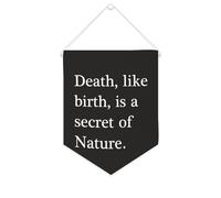 Yelolyio Striscione in tela con scritta "Death,like Birth,is A Secret of Nature", 25,4 x 30,5 cm, motivazionale, da appendere alla parete, decorazione da parete per camera da letto, cameretta dei