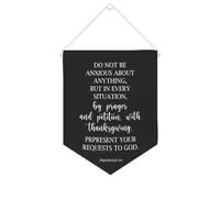 Yelolyio Striscione in tela con scritta "Do Not Be Anxious About Anything", 25,4 x 30,5 cm, motivazionale, da appendere alla parete, decorazione da parete per camera da letto, cameretta dei bambini