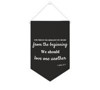 Yelolyio Striscione in tela con scritta "For This Is The Message You Heard from The Beginning", 25,4 x 38,1 cm, motivazionale, da appendere alla parete, decorazione per camera da letto, cameretta dei