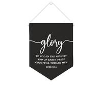 Yelolyio Striscione in tela con scritta "Glory to God in The Higheat And on Earth Peace Good Will Toward Men", da appendere alla parete, per soggiorno, camera da letto, ufficio