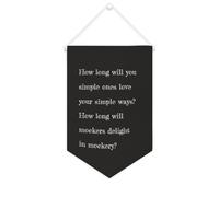 Yelolyio Striscione in tela con scritta "How Long Will You Simple Ones Love Your Simple Ways", 25,4 x 38,1 cm, motivazionale, da appendere alla parete, decorazione da parete per camera da letto
