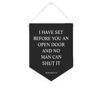 Yelolyio Striscione in tela con scritta "I have set before you", 25,4 x 30,5 cm, motivazionale, da appendere alla parete, decorazione da parete per camera da letto, cameretta dei bambini, decorazione