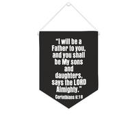 Yelolyio Striscione in tela con scritta "I Will Be A Father to You" e You Shall Be My Sons And Daughters, 25,4 x 30,5 cm, motivazionale da appendere alla parete, decorazione da parete per camera da