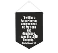 Yelolyio Striscione in tela con scritta "I Will Be A Father to You" e You Shall Be My Sons And Daughters, 30,5 x 40,6 cm, da appendere alla parete, decorazione decorativa per camera da letto