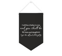 Yelolyio Striscione in tela con scritta "I Will Be A Father to You" e You Shall Be My Sons And Daughters, 25,4 x 38,1 cm, motivazionale da appendere alla parete, decorazione da parete per camera da