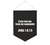 Yelolyio Striscione in tela con scritta "If You Love Me,keep My Commands.John 14: 15", da appendere alla parete, decorazione per la casa, per soggiorno, camera da letto, ufficio, vacanze, 30,5 x 40,6