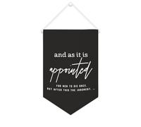 Yelolyio Striscione in tela con scritta in inglese "And As It Is Appointed for Men to Die Once", da appendere alla parete, decorazione per la casa, per soggiorno, camera da letto, ufficio, regali per
