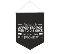 Yelolyio Striscione in tela con scritta in inglese "And As It Is Appointed for Men to Die Once", da appendere alla parete, decorazione per la casa, per soggiorno, camera da letto, ufficio, regali per