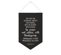 Yelolyio Striscione in tela con scritta in inglese "Do not be anxious about anything", da appendere alla parete, decorazione per la casa, per soggiorno, camera da letto, ufficio, regali per le vacanze