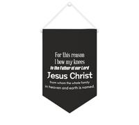 Yelolyio Striscione in tela con scritta in inglese "For This Reason I Bow My Knees to The Father", da appendere alla parete, decorazione per la casa, per soggiorno, camera da letto, ufficio, regali