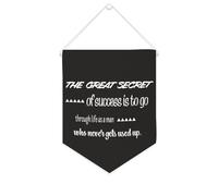 Yelolyio Striscione in tela con scritta in inglese "The Great Secret of Success is", da appendere alla parete, decorazione per la casa, per soggiorno, camera da letto, ufficio, regali per vacanze