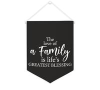 Yelolyio Striscione in tela con scritta in inglese "The Love of A Family Is Life's Greatest Blessing", 30,5 x 40,6 cm, da appendere alla parete, decorazione decorativa per camera da letto, cameretta