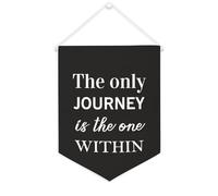 Yelolyio Striscione in tela con scritta in inglese "The Only Journey Is The One Inside", 30,5 x 40,6 cm, motivazionale da appendere alla parete, decorazione da parete per camera da letto, cameretta