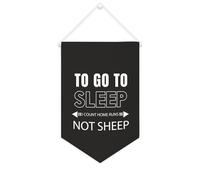 Yelolyio Striscione in tela con scritta in inglese "to go to sleep I count home runs not sheep" 25 x 38 cm motivazionale da appendere alla parete bandiera decorativa su tela gagliardetto decorazione