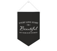 Yelolyio Striscione in tela con scritta in lingua inglese "Every Love Story Is Beautiful But Ours Is My Favorite", 25,4 x 38,1 cm, motivazionale, da appendere alla parete, decorazione per camera da