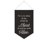 Yelolyio Striscione in tela con scritta in lingua inglese "For As in Adam All Die,even So in Christ All Shall Be Made Alive", 25,4 x 38,1 cm, motivazionale da appendere alla parete, decorazione da