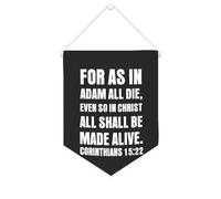 Yelolyio Striscione in tela con scritta in lingua inglese "For As in Adam All Die,even So in Christ All Shall Be Made Alive", 25,4 x 30,5 cm, motivazionale da appendere alla parete, decorazione da