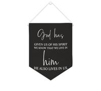 Yelolyio Striscione in tela con scritta in lingua inglese "God Has Given Us of His Spirit", da appendere alla parete, decorazione per la casa, per soggiorno, camera da letto, ufficio, regali per le