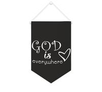 Yelolyio Striscione in tela con scritta in lingua inglese "God Is Everywhere", da appendere alla parete, decorazione per la casa, per soggiorno, camera da letto, ufficio, regali per le vacanze, 25,4 x