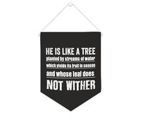 Yelolyio Striscione in tela con scritta in lingua inglese "He Is Like A Tree Planted by Streams of Water", da appendere alla parete, decorazione per la casa, per soggiorno, camera da letto, ufficio