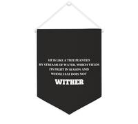 Yelolyio Striscione in tela con scritta in lingua inglese "He Is Like A Tree Planted by Streams of Water", da appendere alla parete, decorazione per la casa, per soggiorno, camera da letto, ufficio