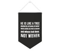 Yelolyio Striscione in tela con scritta in lingua inglese "He Is Like A Tree Planted by Streams of Water", da appendere alla parete, decorazione per la casa, per soggiorno, camera da letto, ufficio
