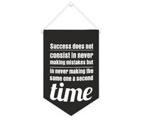 Yelolyio Striscione in tela con scritta in lingua inglese "Success Does Not Consist in Never Making Mistakes, 25,4 x 38,1 cm, motivazionale, da appendere alla parete, decorazione per camera da letto