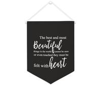 Yelolyio Striscione in tela con scritta in lingua inglese "The Best And Most Beautiful Things in The World Cannot Be Seen", 30,5 x 40,6 cm, motivazionale, da appendere alla parete, decorazione