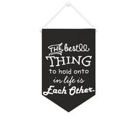 Yelolyio Striscione in tela con scritta in lingua inglese "The Best Thing to Hold Onto in Life Is Each other", 25,4 x 38,1 cm, motivazionale da appendere alla parete, decorazione decorativa per camera
