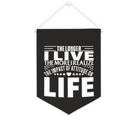 Yelolyio Striscione in tela con scritta in lingua inglese "The Longer I Live, The More I Realize The Impact of Attitude on Life", da appendere alla parete, per soggiorno, camera da letto, ufficio