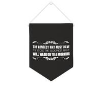 Yelolyio Striscione in tela con scritta in lingua inglese "The Longest Way Must Have Its Close The Gloomiest Night", 25,4 x 30,5 cm, motivazionale da appendere alla parete, decorazione da parete per