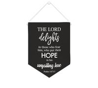 Yelolyio Striscione in tela con scritta in lingua inglese "The Lord Delights in Those Who Fear Him", 25,4 x 30,5 cm, motivazionale da appendere alla parete, decorazione da parete per camera da letto