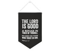 Yelolyio Striscione in tela con scritta in lingua inglese "The Lord is Good,a Refuge in Times of Trouble", 25,4 x 38,1 cm, da appendere alla parete, decorazione decorativa per camera da letto